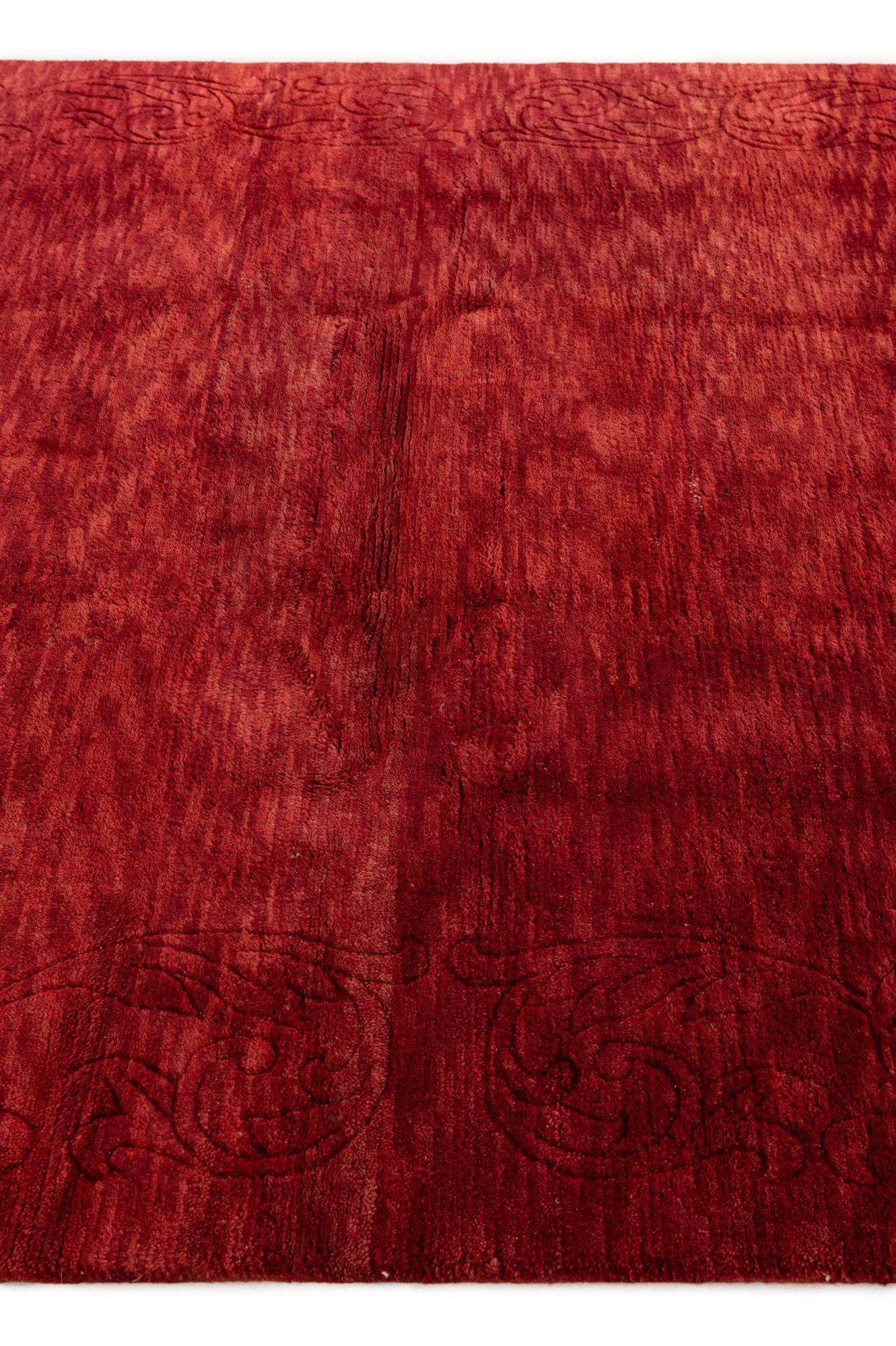 6' 7 x 8' 4 Hand Knotted Tibet Wool Rug