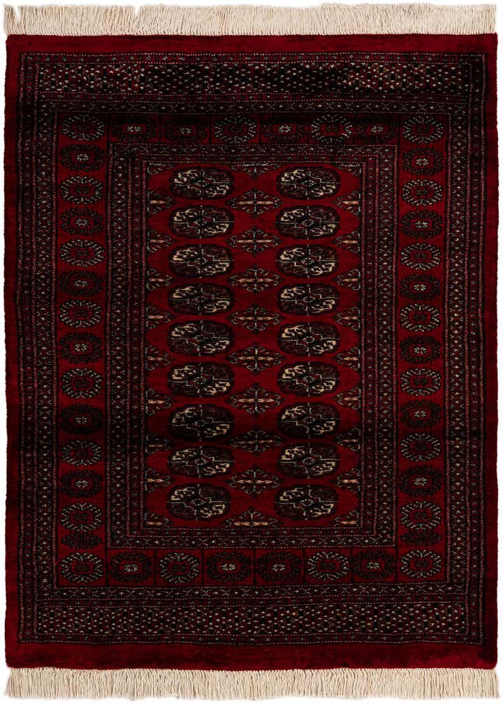 4' 3 x 5' 8 Hand Knotted Torkaman Persian Wool Rug