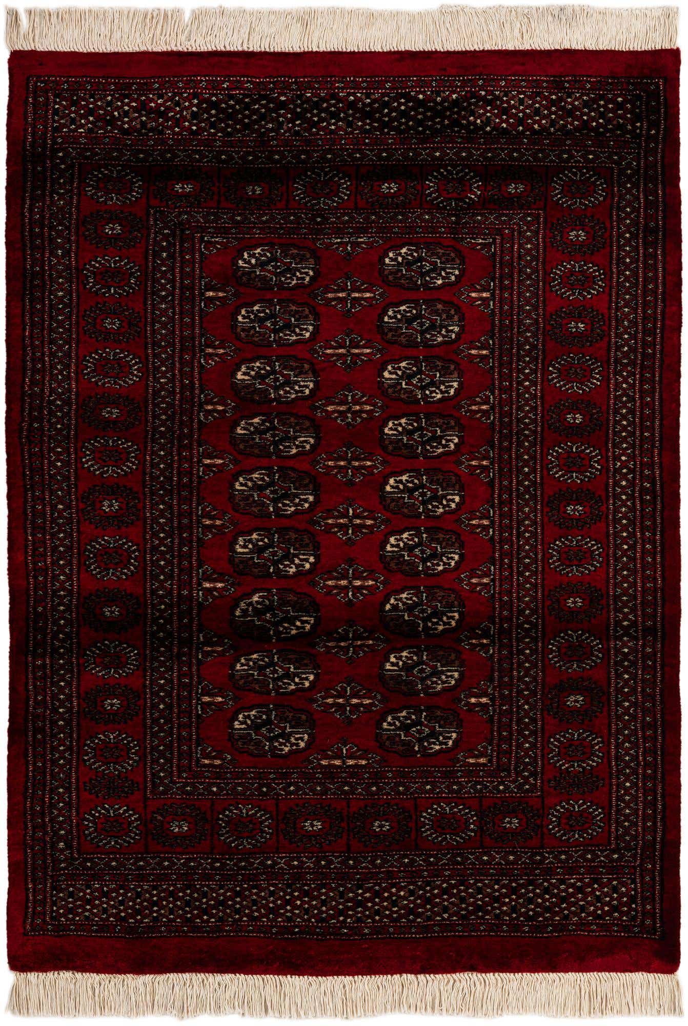 4' 3 x 5' 8 Hand Knotted Torkaman Persian Wool Rug