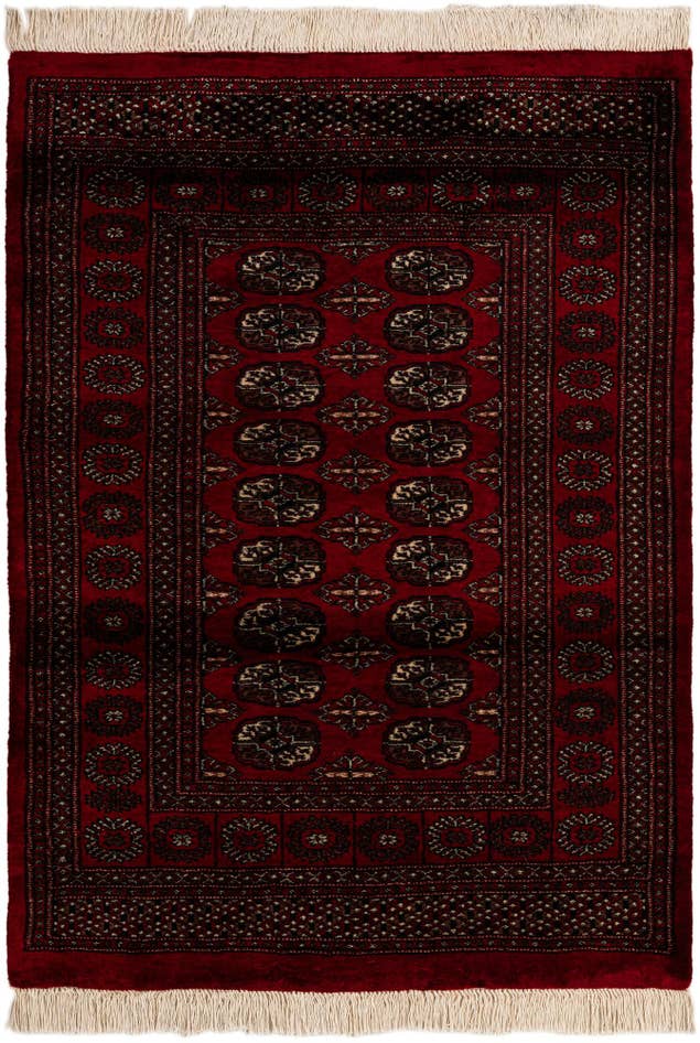 Detail image of 4' 3 x 5' 8 Hand Knotted Torkaman Persian Wool Rug