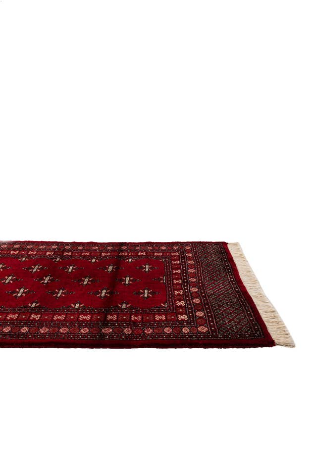 Detail image of 4' 2 x 6' 2 Hand Knotted Torkaman Persian Wool Rug