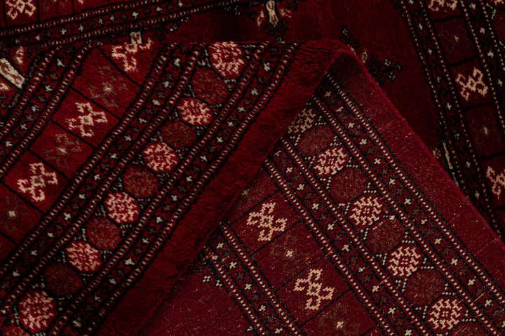 4' 2 x 6' 2 Hand Knotted Torkaman Persian Wool Rug