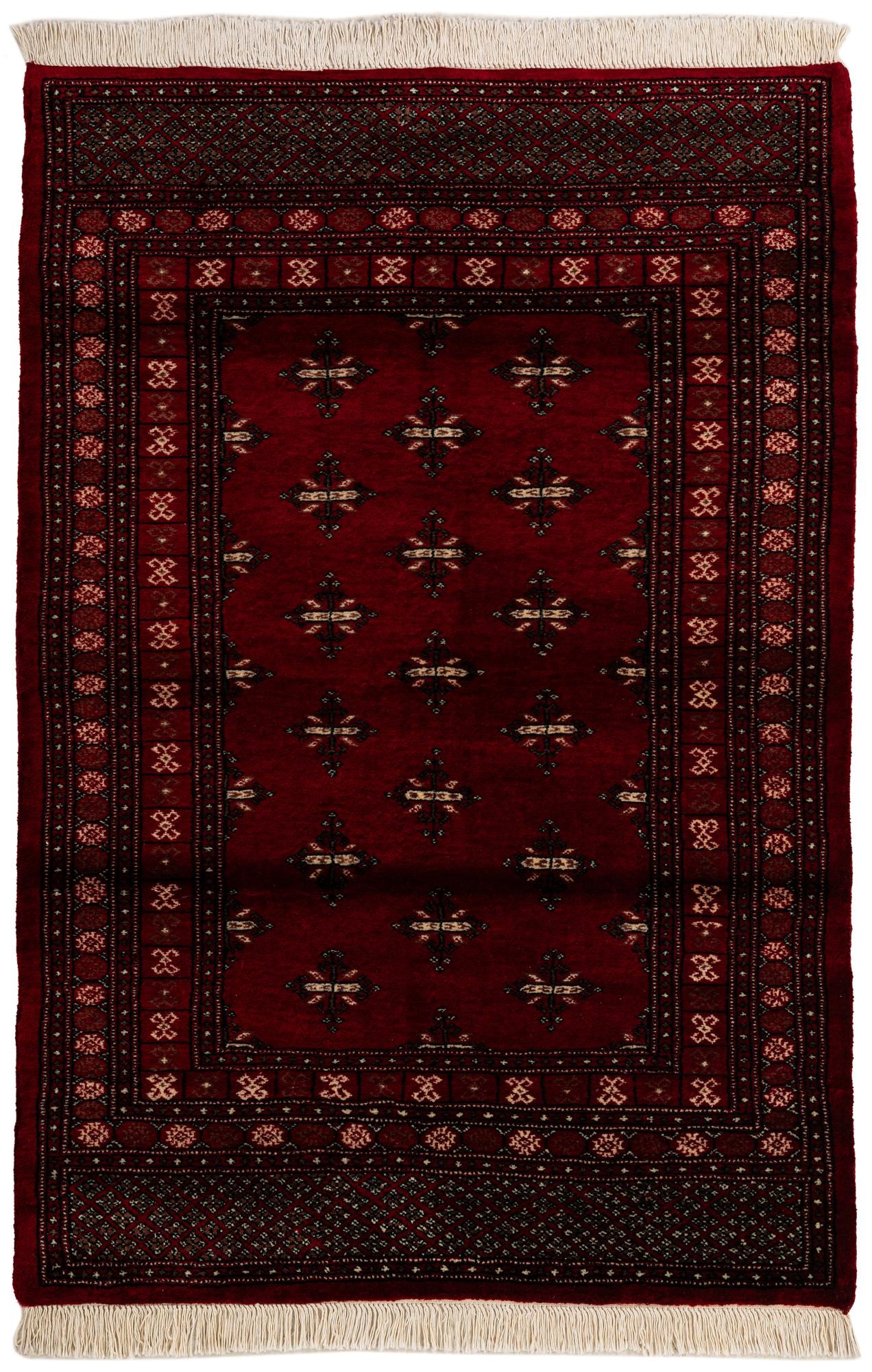 4' 2 x 6' 2 Hand Knotted Torkaman Persian Wool Rug