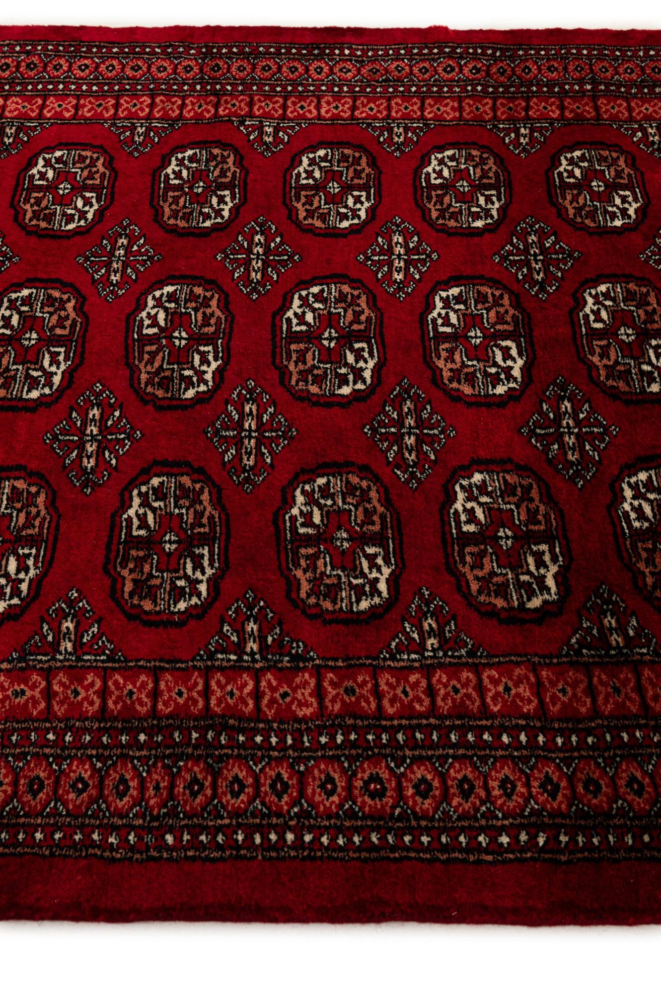4' x 6' 2 Hand Knotted Torkaman Persian Wool Rug