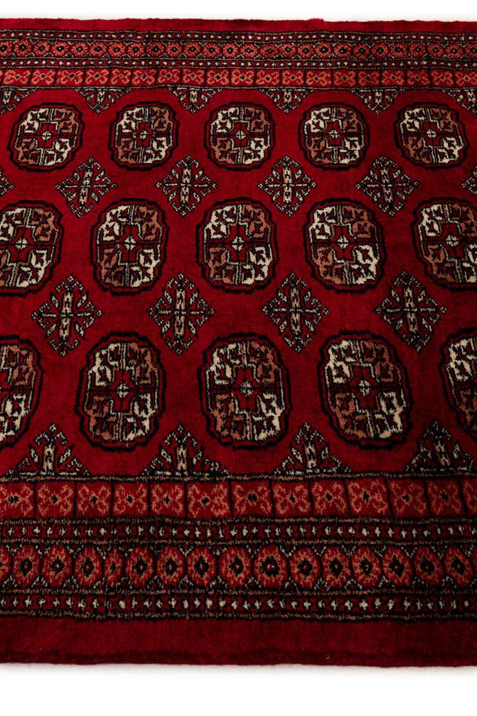 4' x 6' 2 Hand Knotted Torkaman Persian Wool Rug