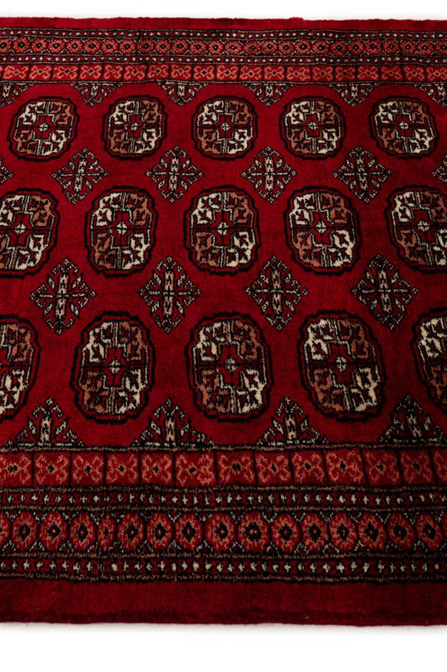 Detail image of 4' x 6' 2 Hand Knotted Torkaman Persian Wool Rug