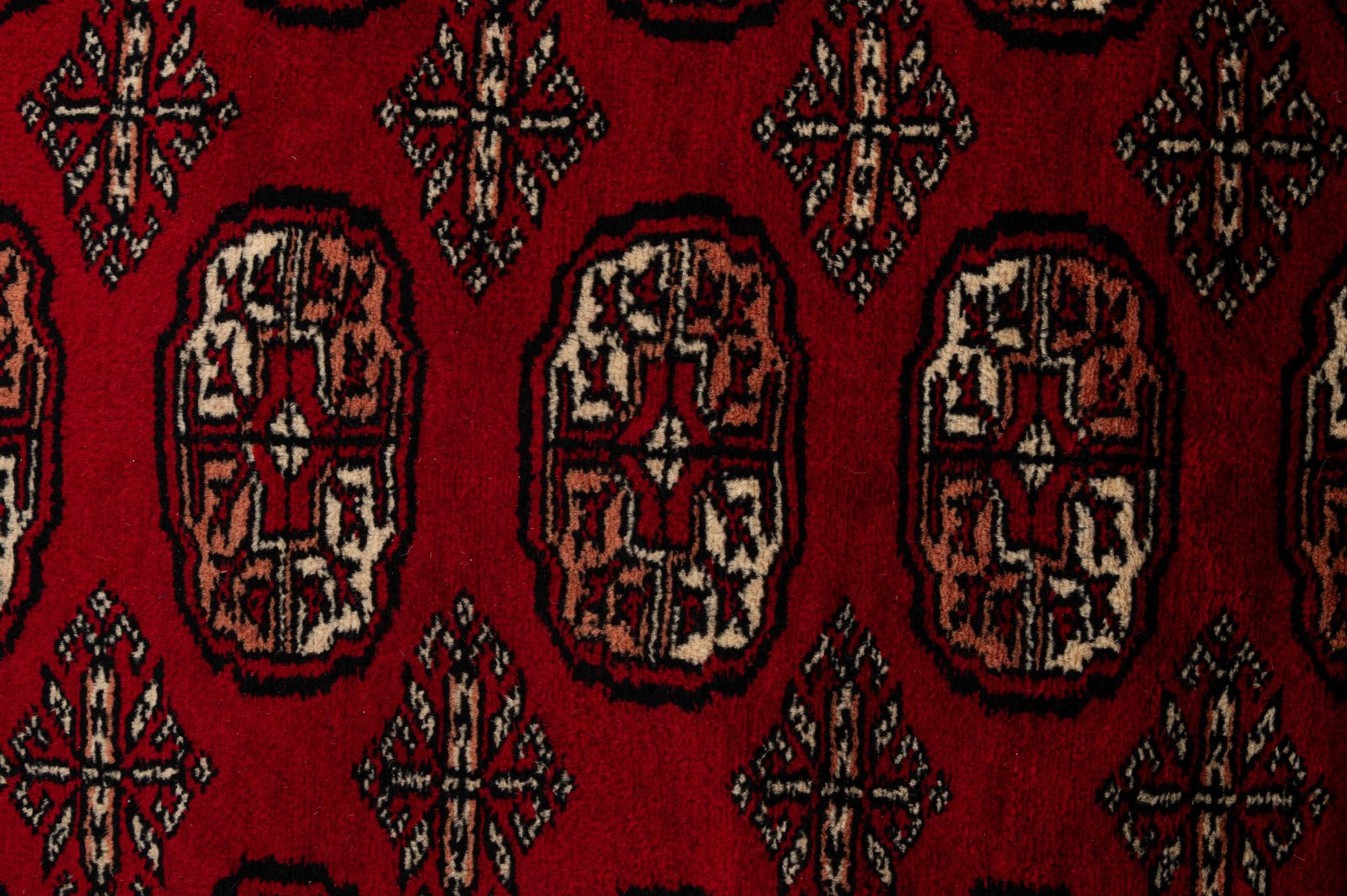 4' x 6' 2 Hand Knotted Torkaman Persian Wool Rug