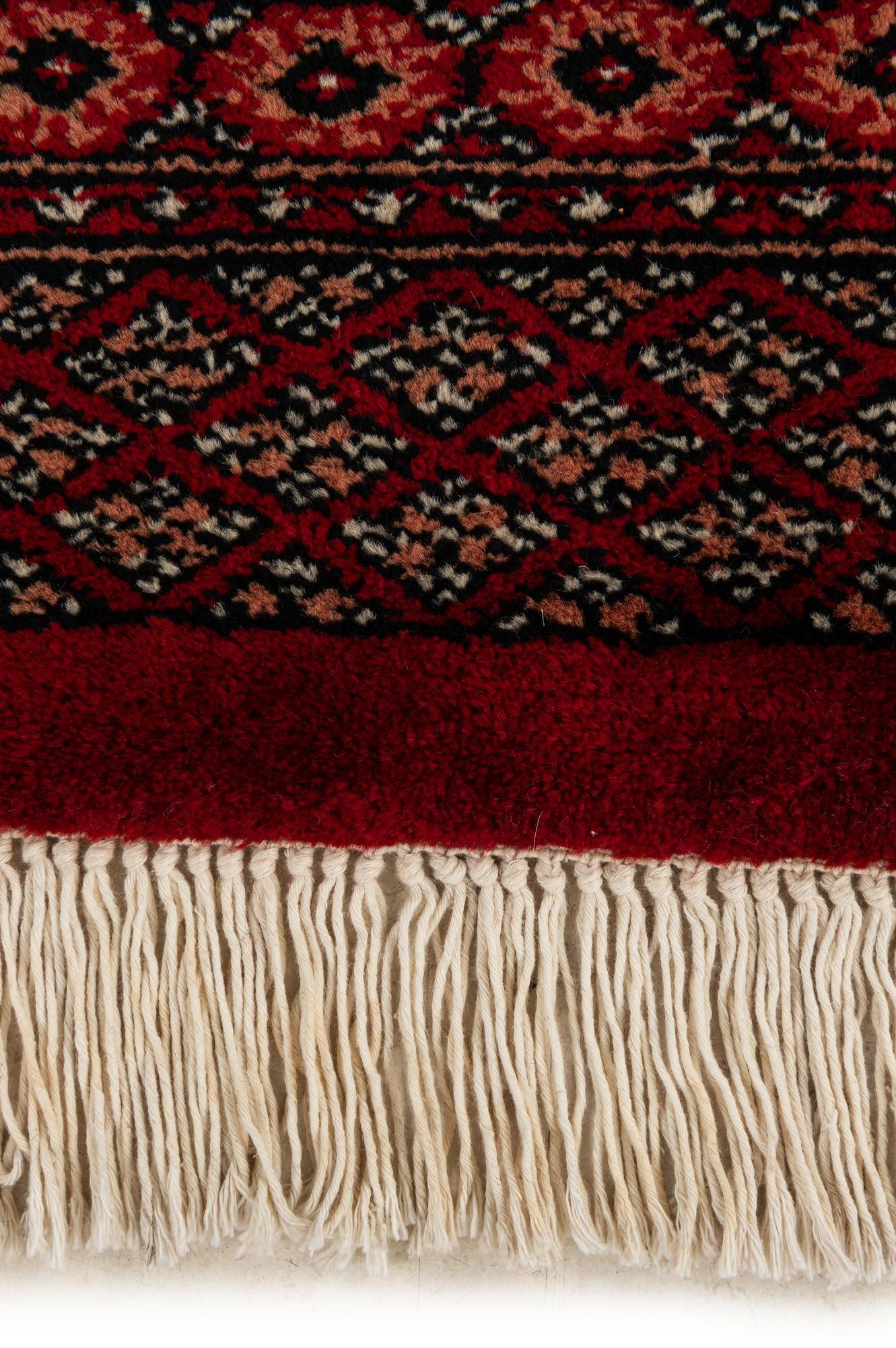 4' x 6' 2 Hand Knotted Torkaman Persian Wool Rug