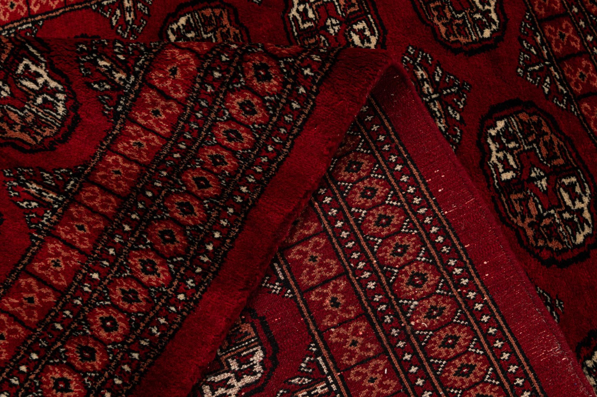 4' x 6' 2 Hand Knotted Torkaman Persian Wool Rug