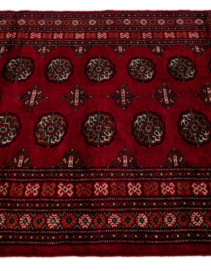 Detail image of 4' 3 x 6' 2 Hand Knotted Torkaman Persian Wool Rug