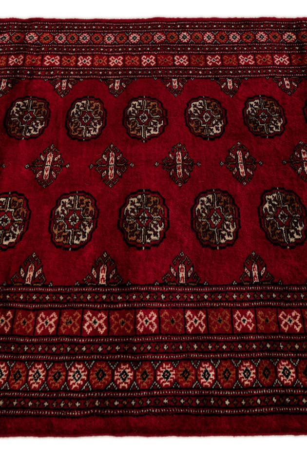 Detail image of 4' 3 x 6' 2 Hand Knotted Torkaman Persian Wool Rug