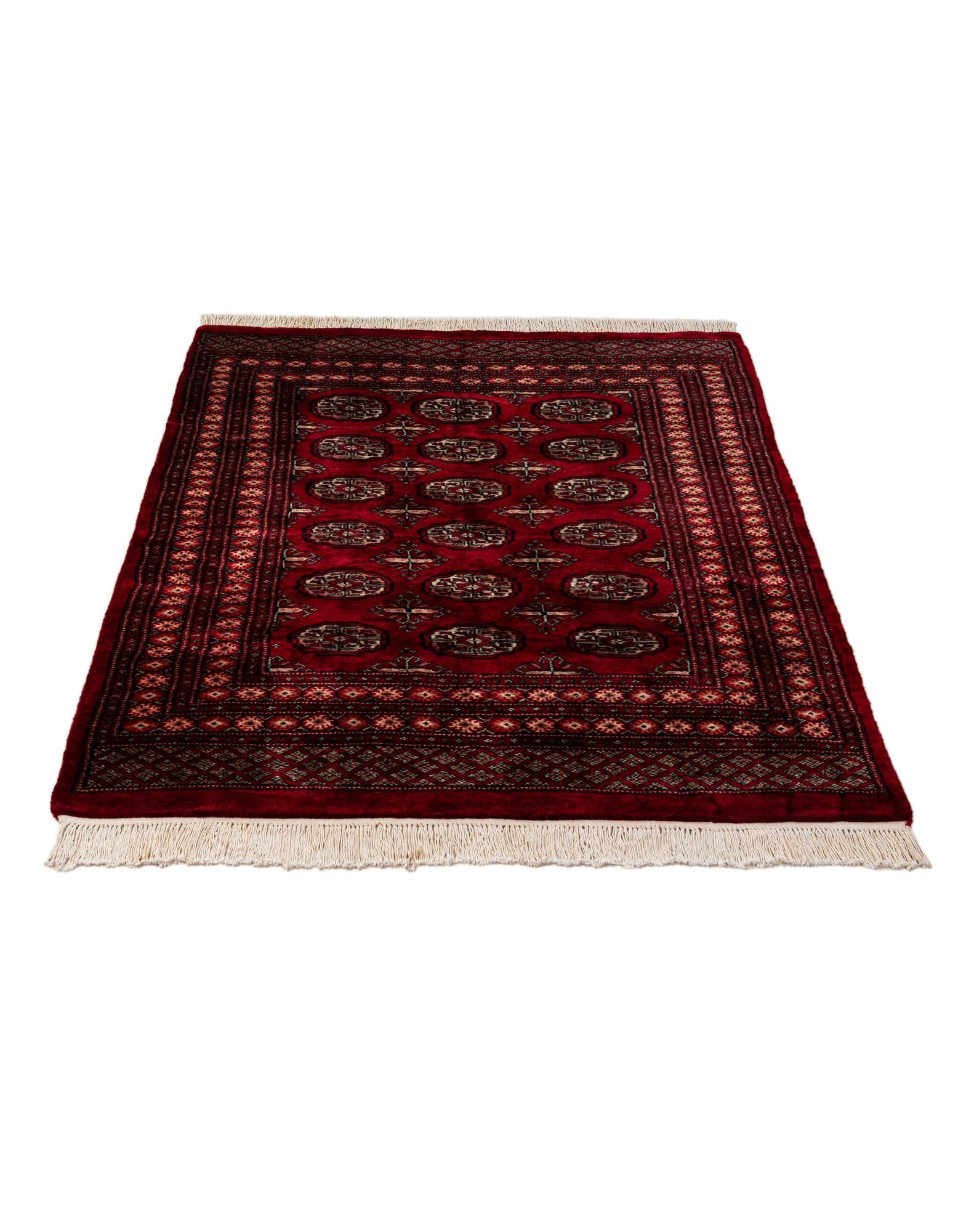 4' 2 x 5' 7 Hand Knotted Torkaman Persian Wool Rug