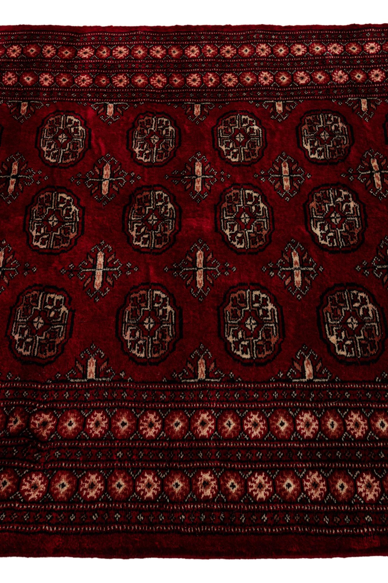 4' 2 x 5' 7 Hand Knotted Torkaman Persian Wool Rug