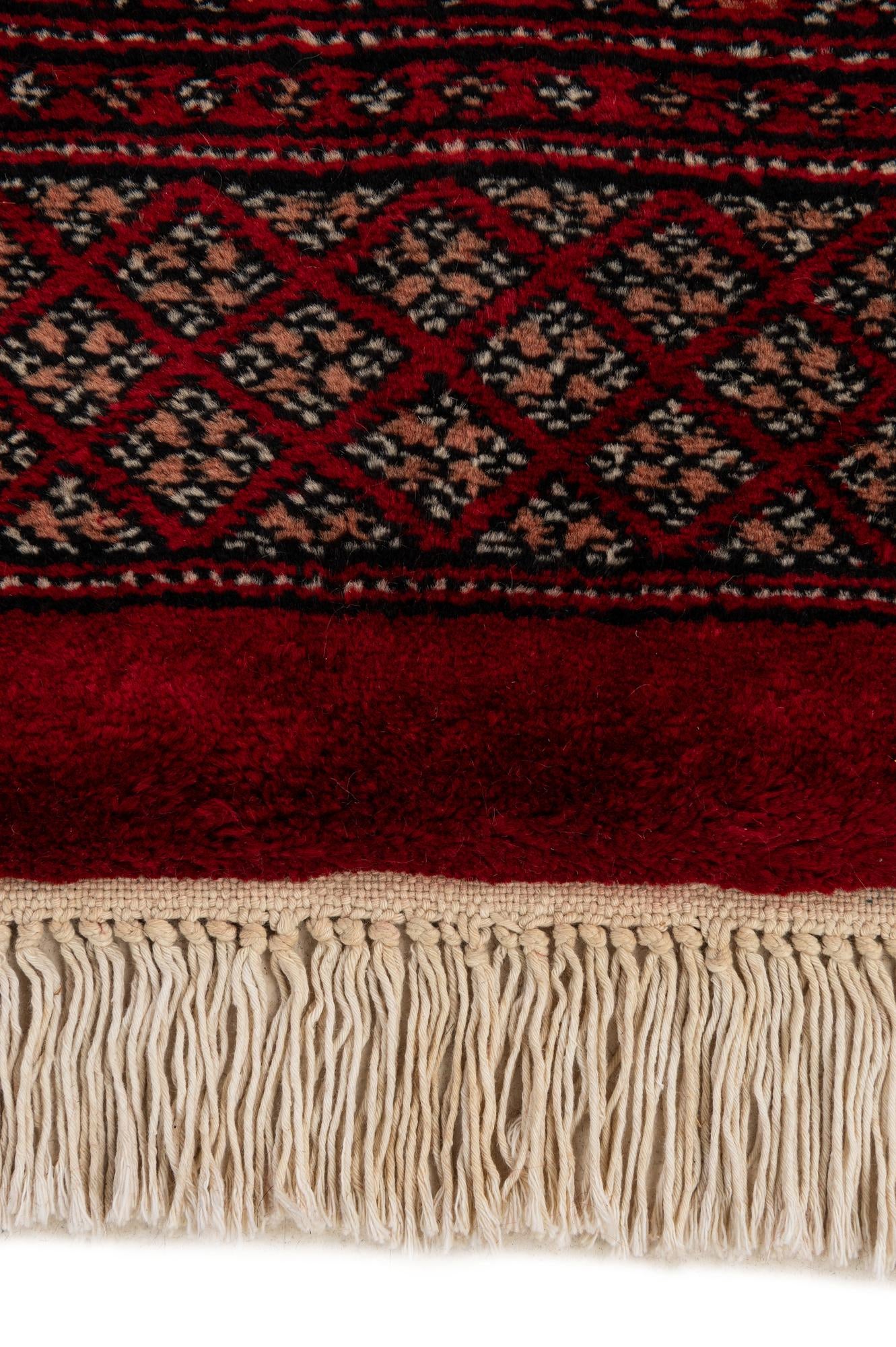 4' 2 x 5' 7 Hand Knotted Torkaman Persian Wool Rug