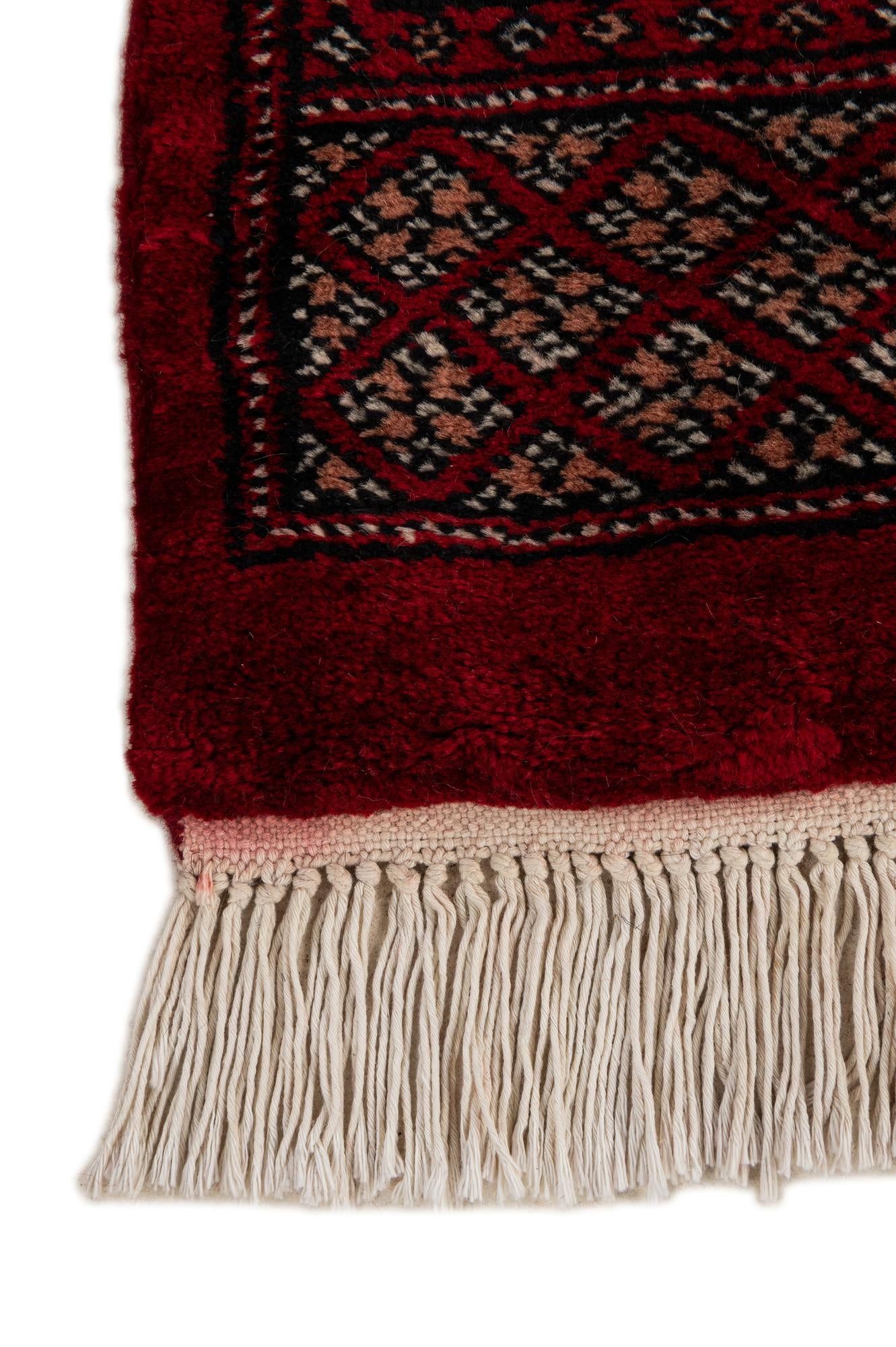 4' 2 x 5' 7 Hand Knotted Torkaman Persian Wool Rug