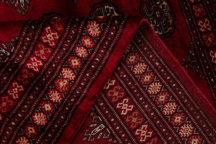 4' 1 x 6' Hand Knotted Torkaman Persian Wool Rug