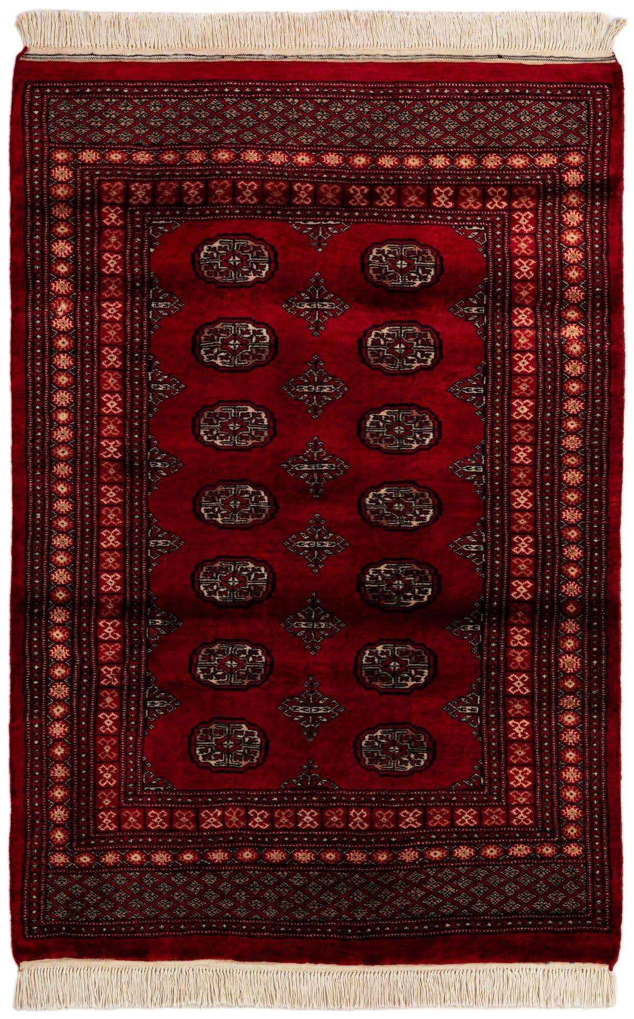 4' 1 x 6' Hand Knotted Torkaman Persian Wool Rug