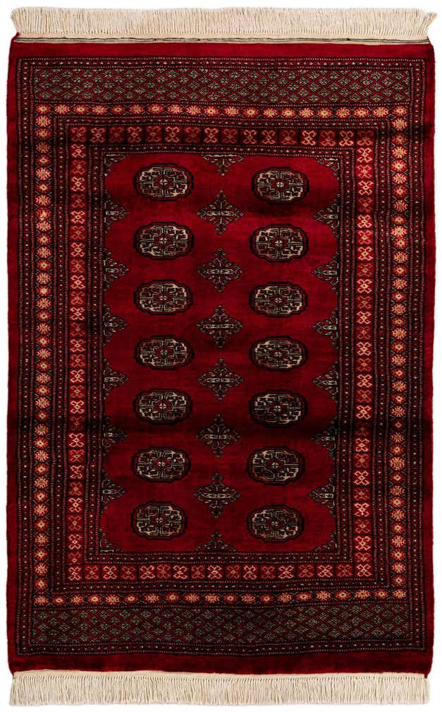 4' 1 x 6' Hand Knotted Torkaman Persian Wool Rug