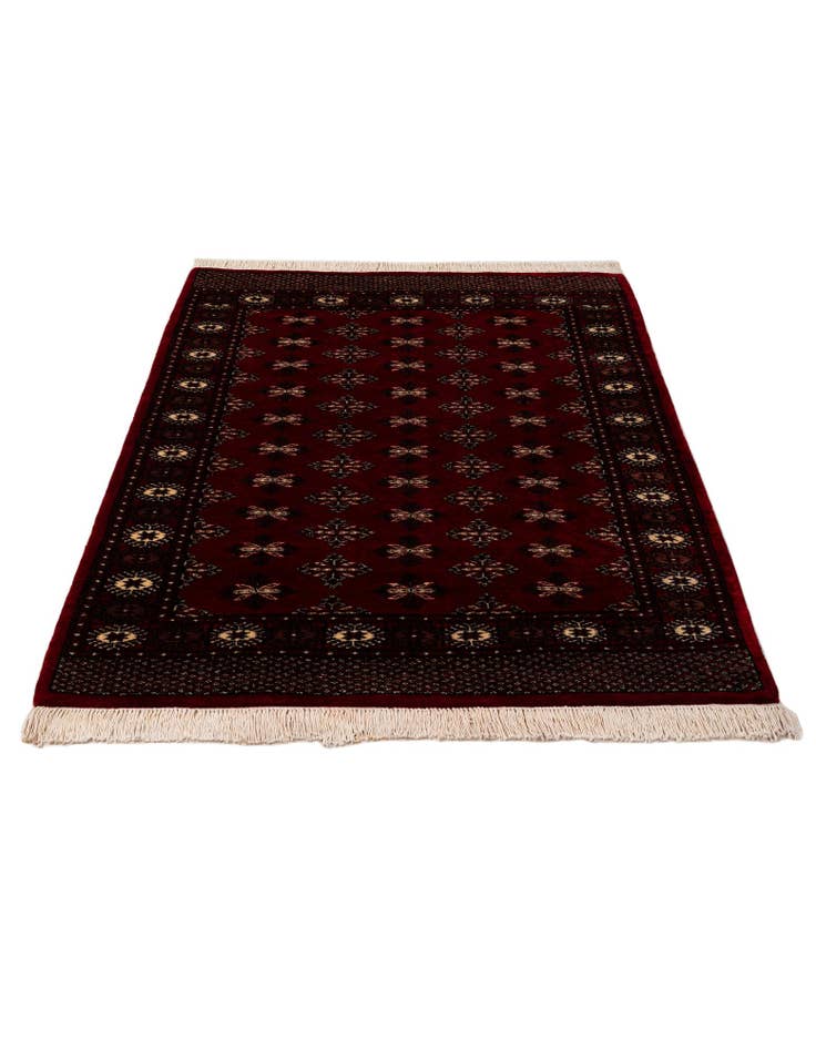 Detail image of 4' 3 x 6' Hand Knotted Torkaman Persian Wool Rug