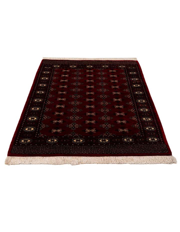 4' 3 x 6' Hand Knotted Torkaman Persian Wool Rug