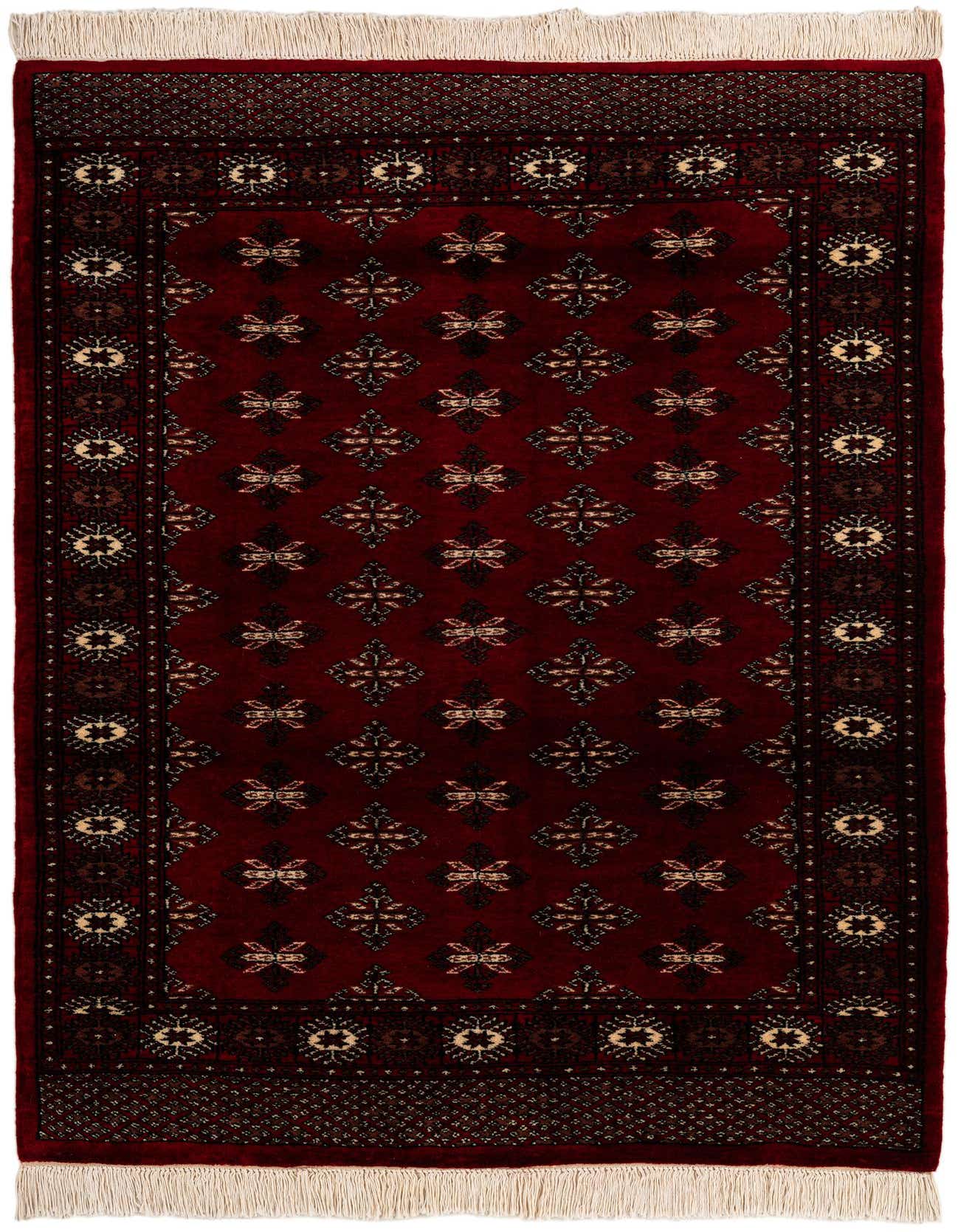 4' 3 x 6' Hand Knotted Torkaman Persian Wool Rug