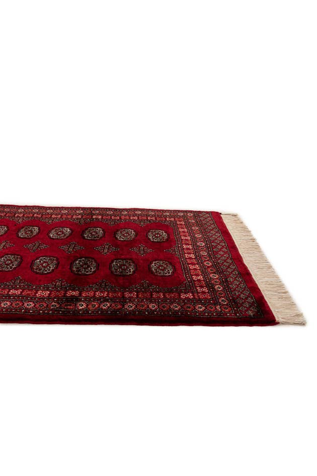 Detail image of 4' 2 x 6' Hand Knotted Torkaman Persian Wool Rug