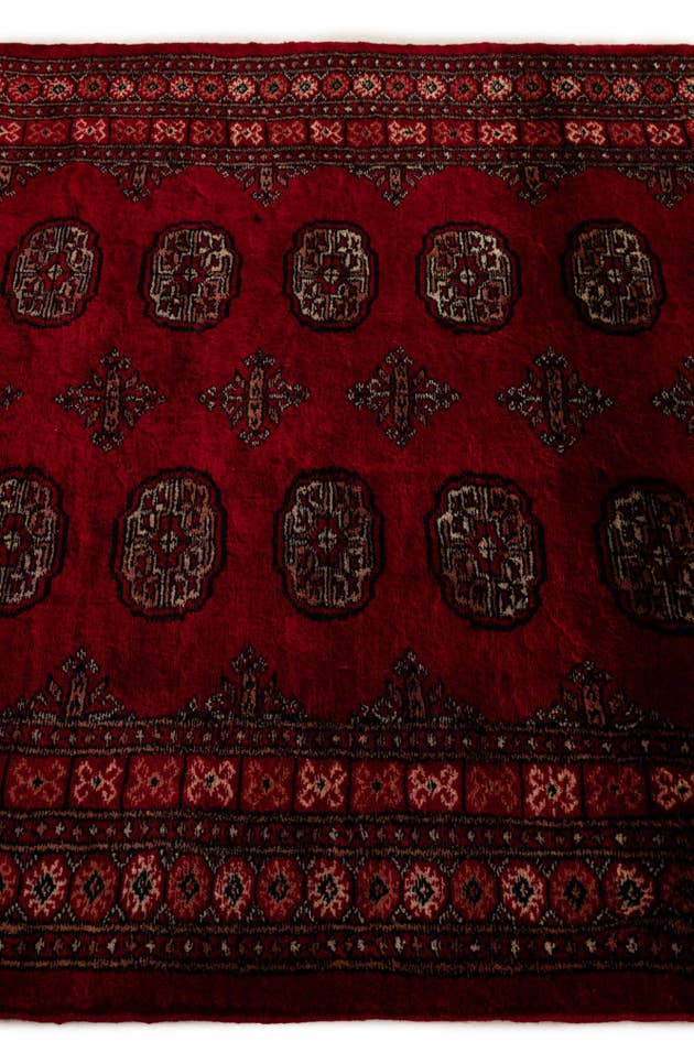 Detail image of 4' 2 x 6' Hand Knotted Torkaman Persian Wool Rug
