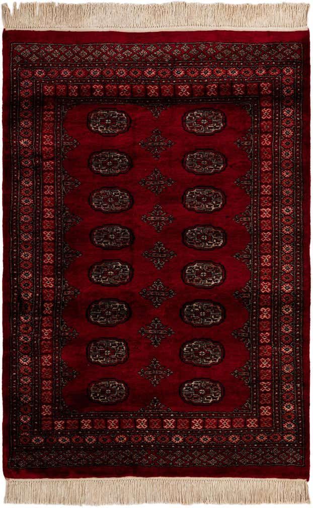 4' 2 x 6' Hand Knotted Torkaman Persian Wool Rug