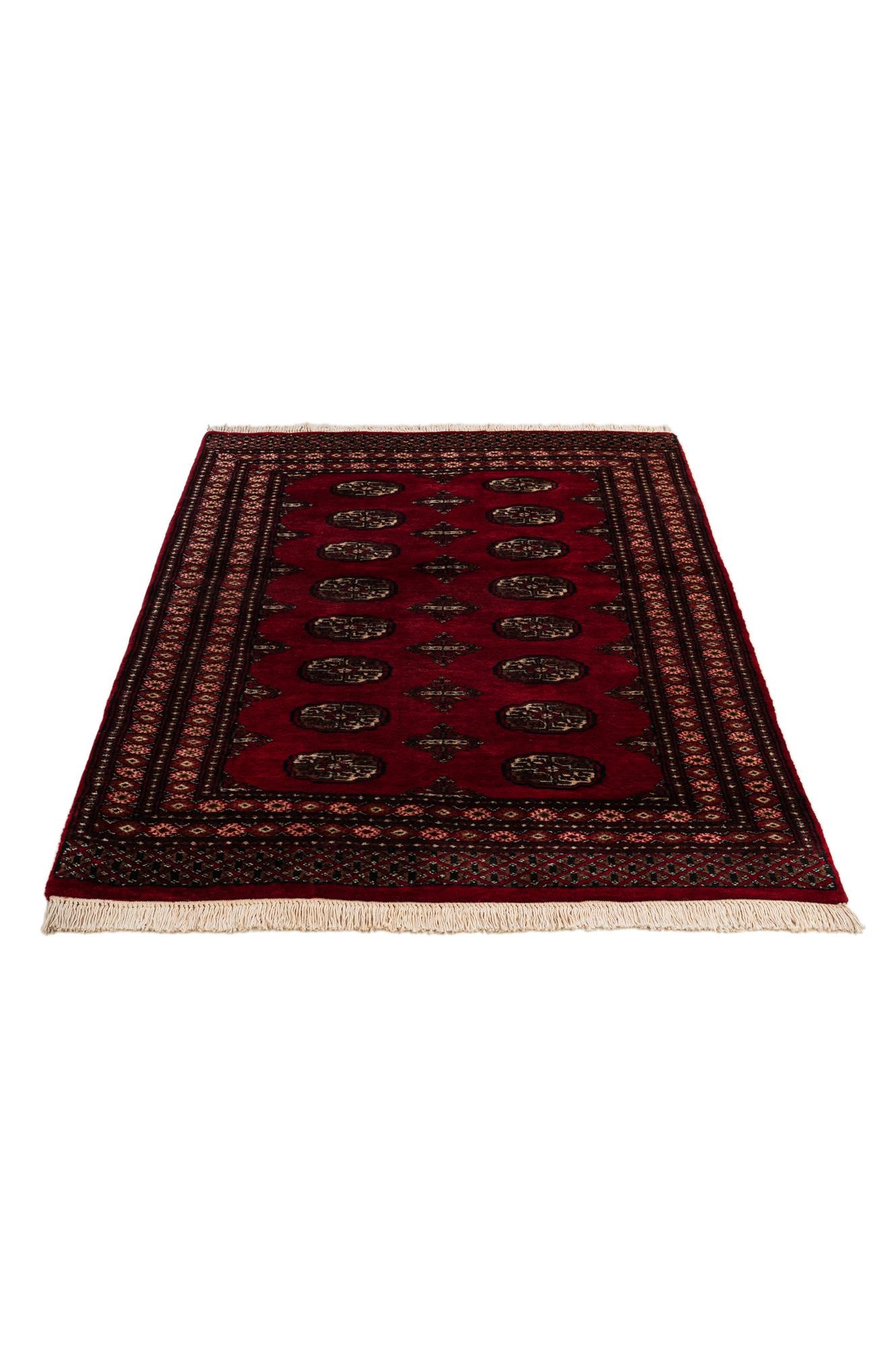 4' 4 x 6' 2 Hand Knotted Torkaman Persian Wool Rug