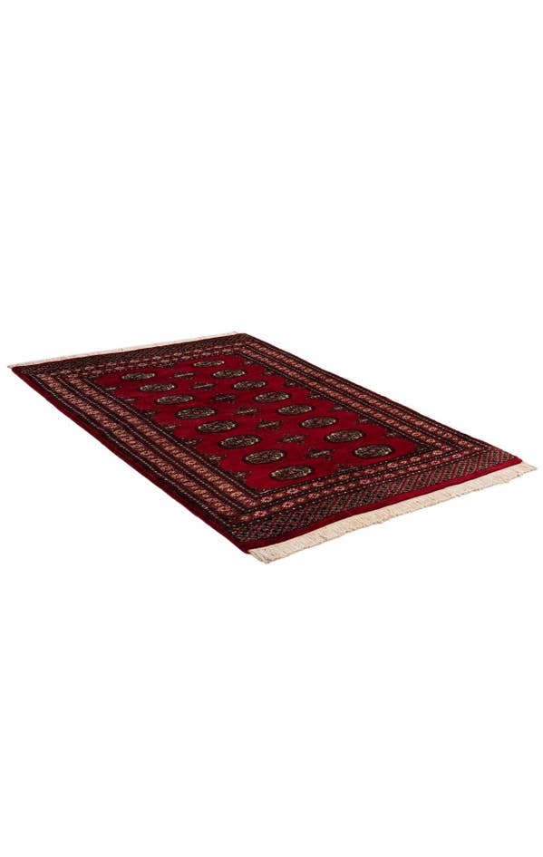 Detail image of 4' 4 x 6' 2 Hand Knotted Torkaman Persian Wool Rug