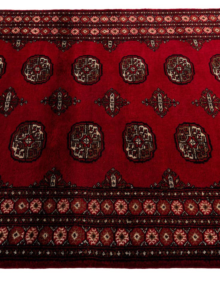 Detail image of 4' 4 x 6' 2  Hand Knotted Torkaman Persian Wool Rug