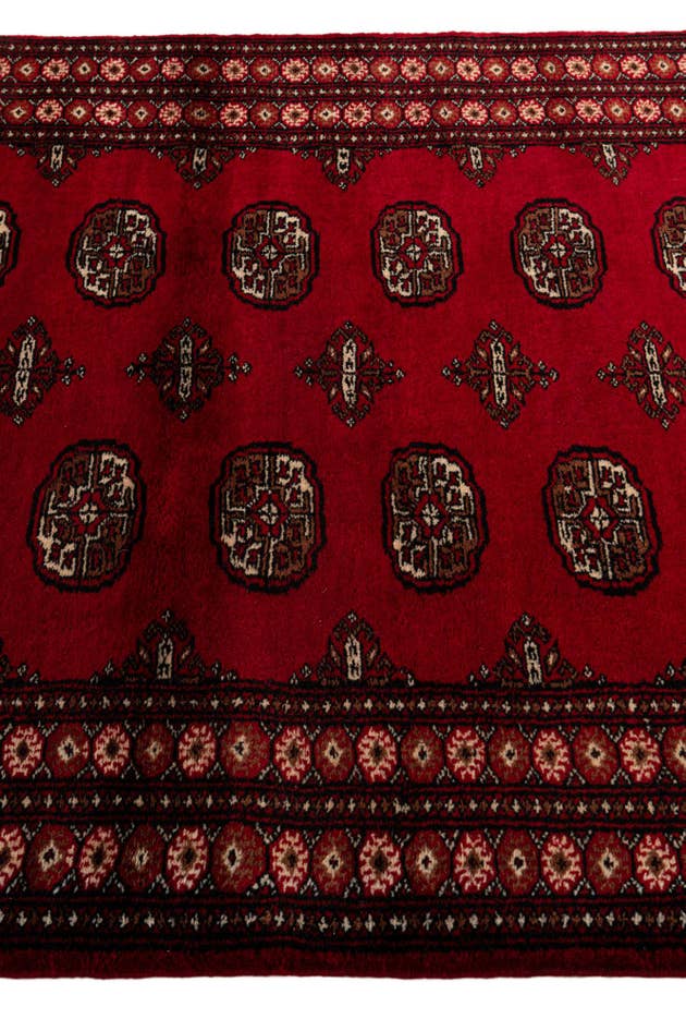 Detail image of 4' 4 x 6' 2 Hand Knotted Torkaman Persian Wool Rug