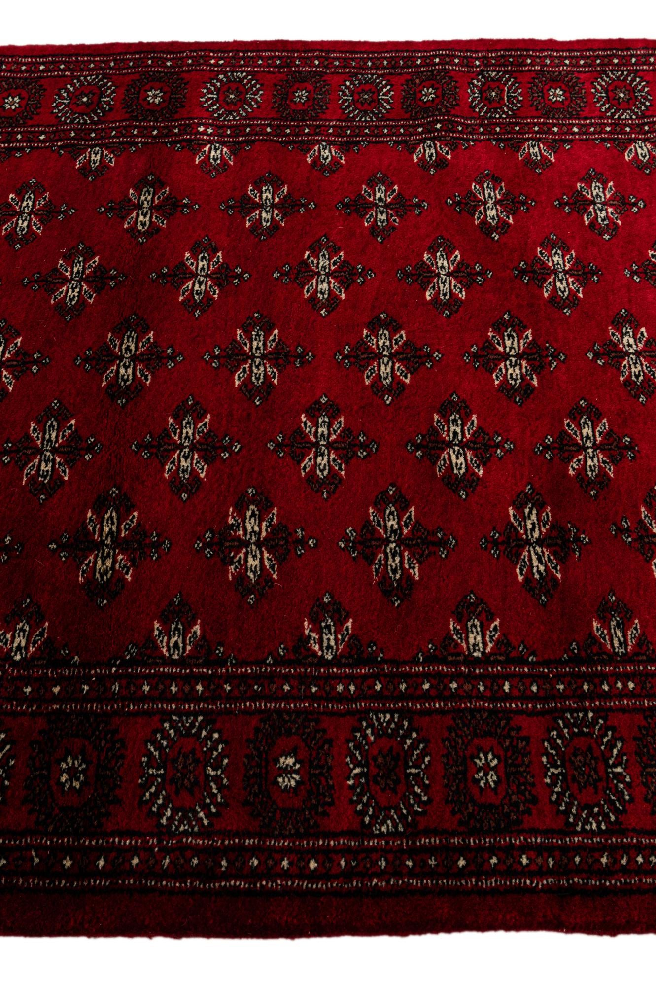 4' 3 x 6' 4 Hand Knotted Torkaman Persian Wool Rug