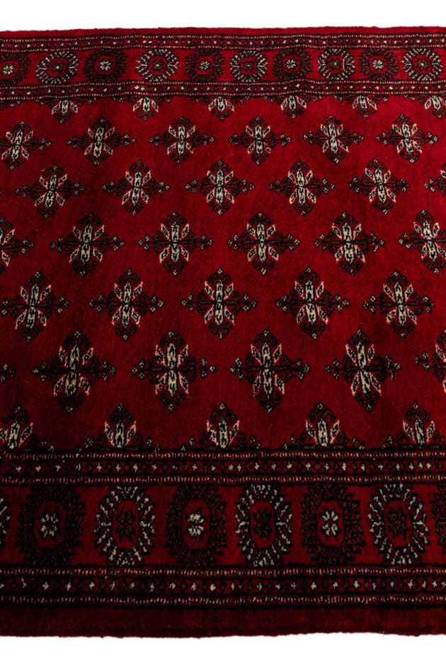 Detail image of 4' 3 x 6' 4 Hand Knotted Torkaman Persian Wool Rug