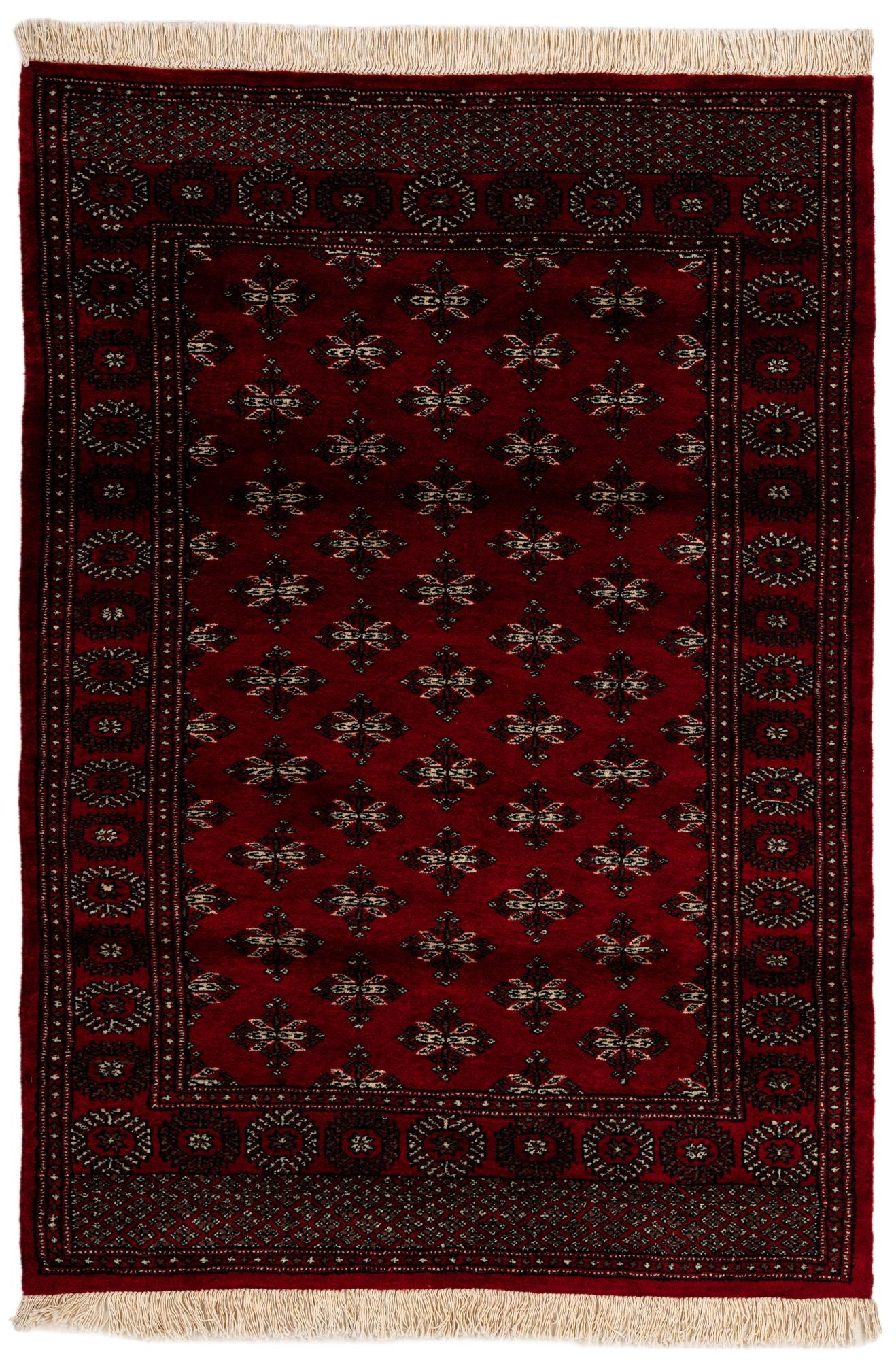 4' 3 x 6' 4 Hand Knotted Torkaman Persian Wool Rug