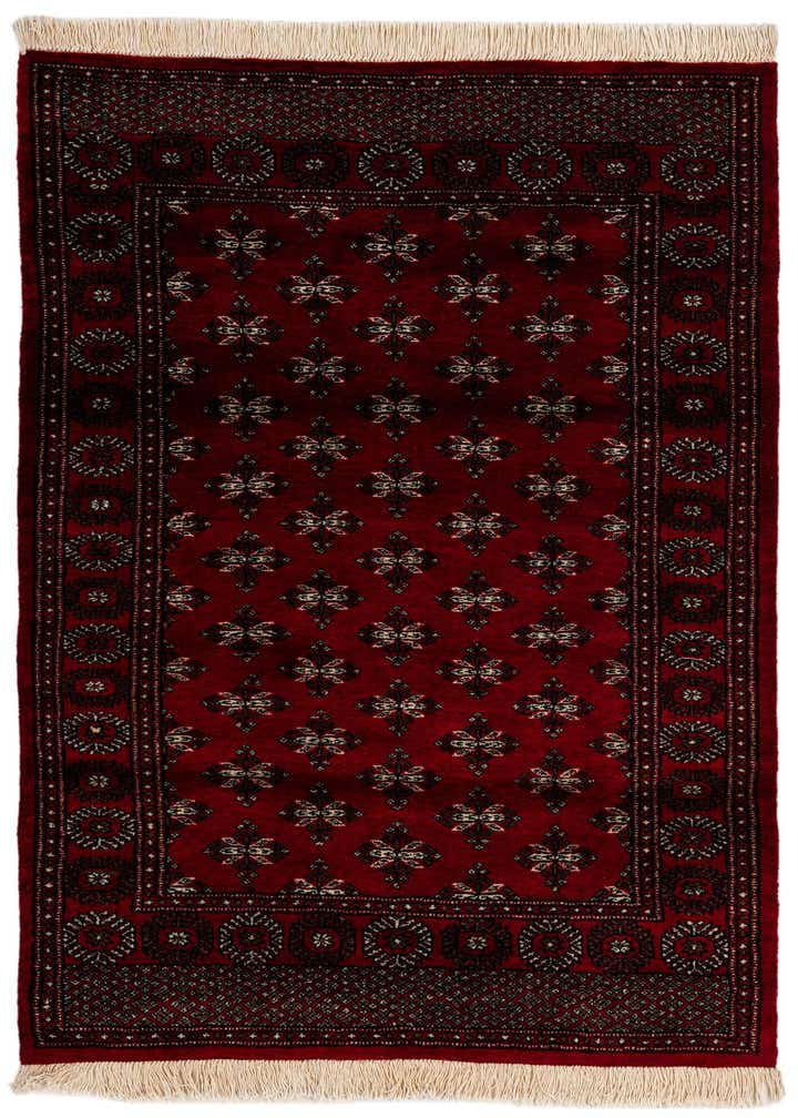 4' 3 x 6' 4 Hand Knotted Torkaman Persian Wool Rug