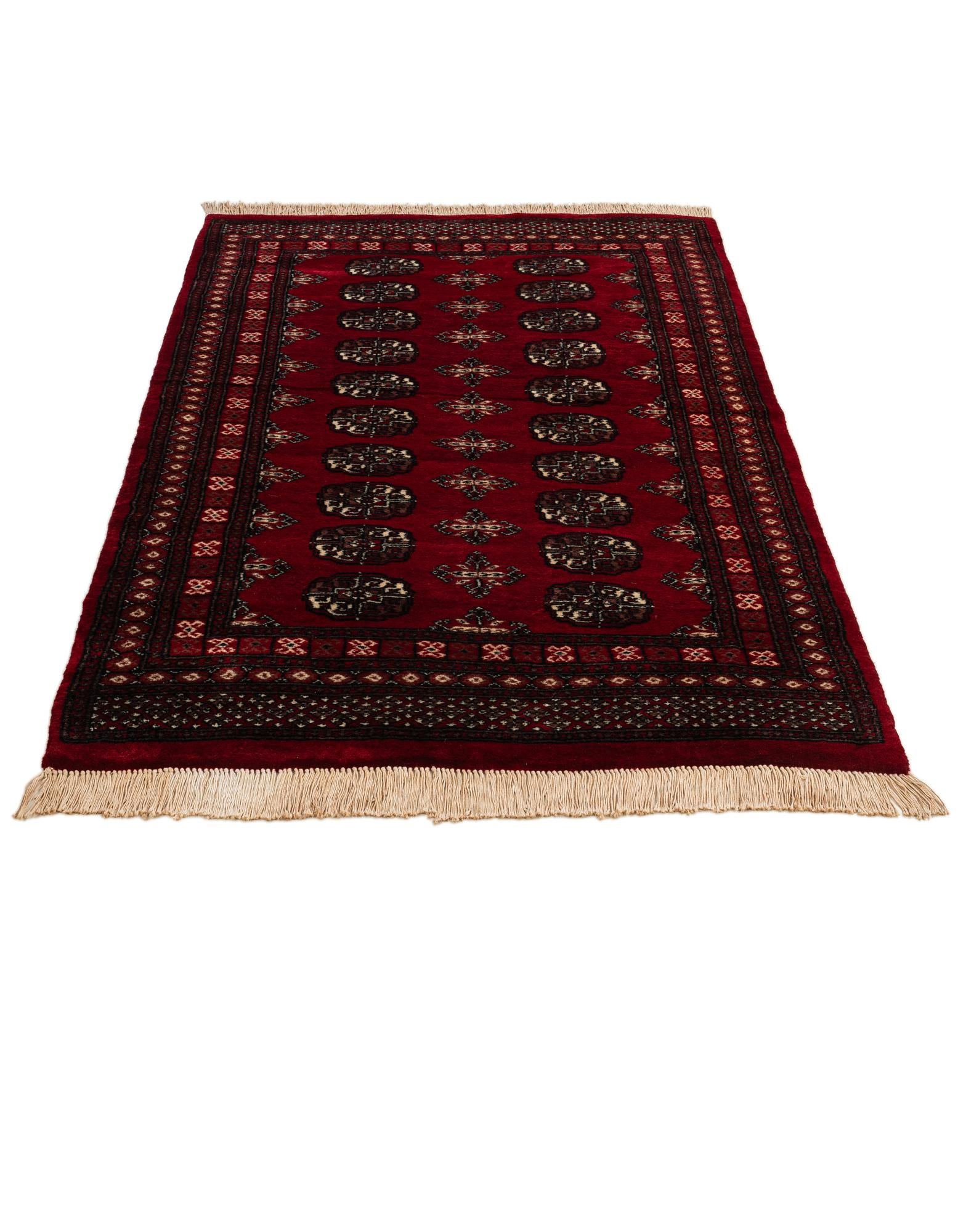 4' 1 x 6' 6 Hand Knotted Torkaman Persian Wool Rug