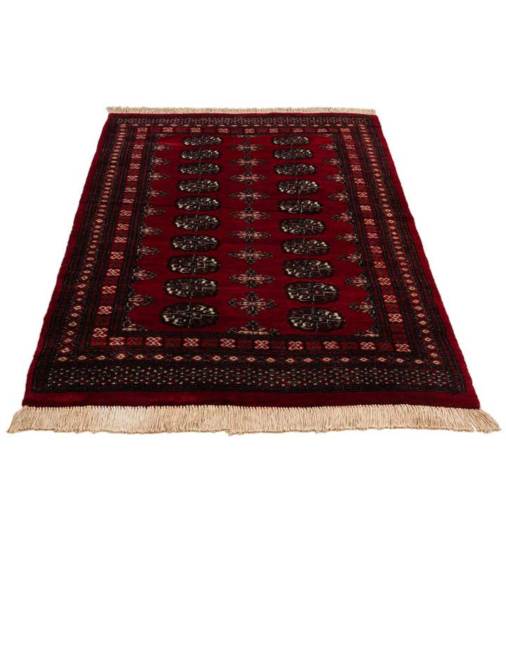 4' 1 x 6' 6 Hand Knotted Torkaman Persian Wool Rug