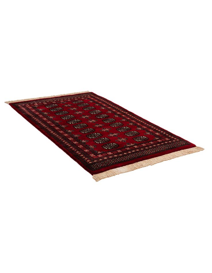 Detail image of 4' 1 x 6' 6 Hand Knotted Torkaman Persian Wool Rug