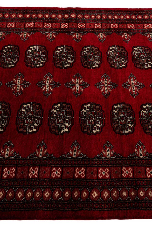 Detail image of 4' 1 x 6' 6 Hand Knotted Torkaman Persian Wool Rug