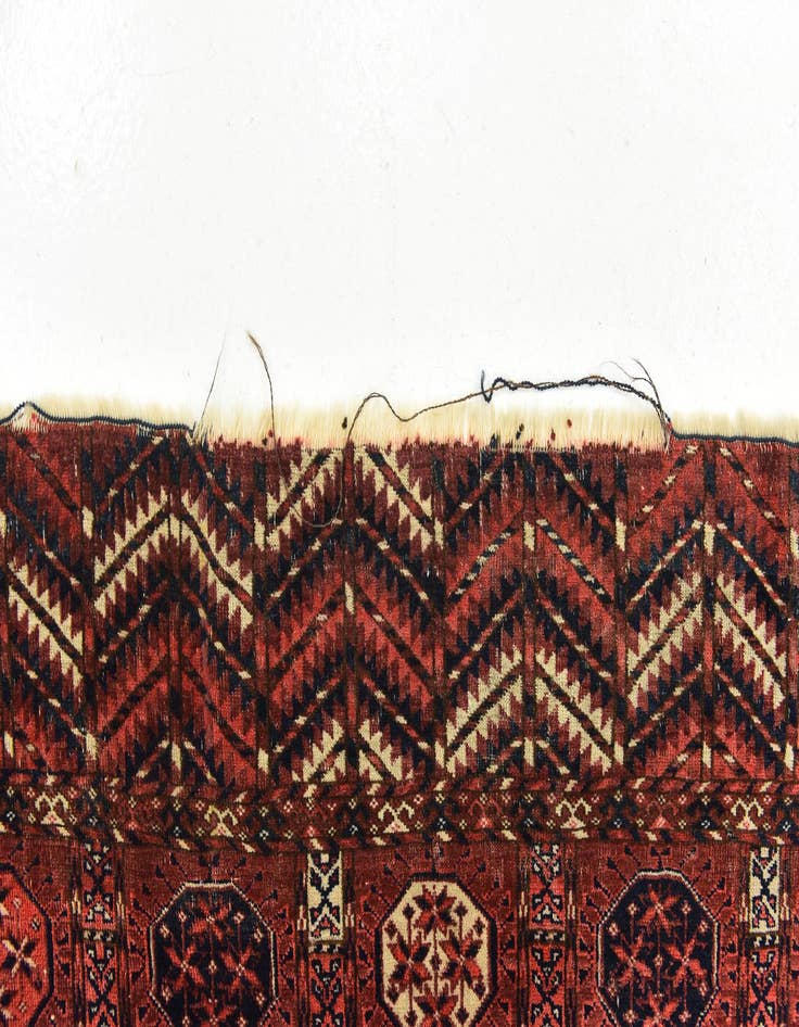 Detail image of 6' 4 x 9' 4  Hand Knotted Torkaman Oriental Wool Rug