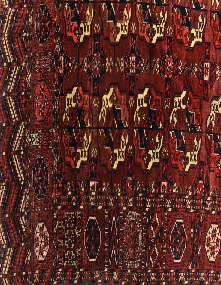 Detail image of 6' 4 x 9' 4  Hand Knotted Torkaman Oriental Wool Rug
