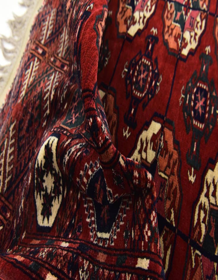 Detail image of 6' 10 x 9' 10  Hand Knotted Torkaman Oriental Wool Rug