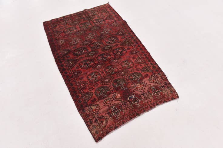 Detail image of 3' x 5' Hand Knotted Torkaman Persian Wool Rug