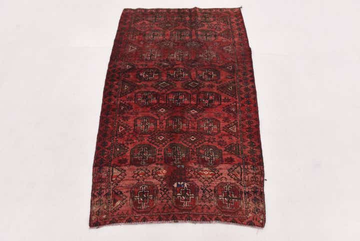 3' x 5' Hand Knotted Torkaman Persian Wool Rug