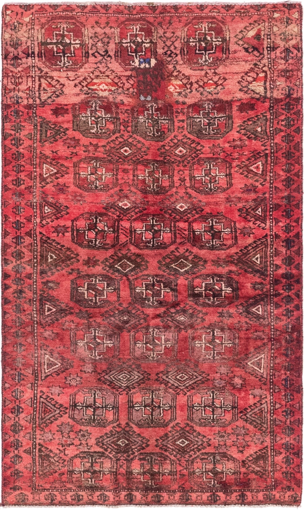 3' x 5' Hand Knotted Torkaman Persian Wool Rug