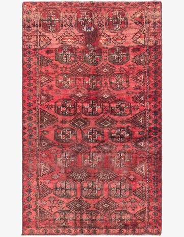 3' x 5' Hand Knotted Torkaman Persian Wool Rug
