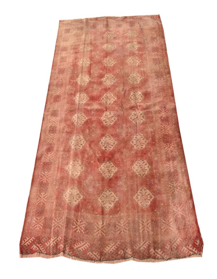 Detail image of 4' 6 x 6'  Hand Knotted Torkaman Persian Wool Rug