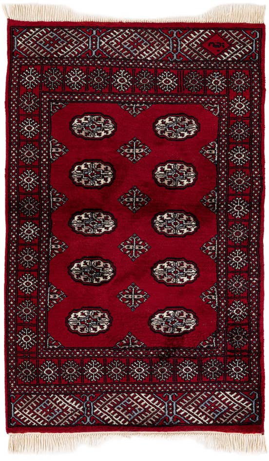 Detail image of 3' 2 x 5' 1 Hand Knotted Torkaman Wool Rug