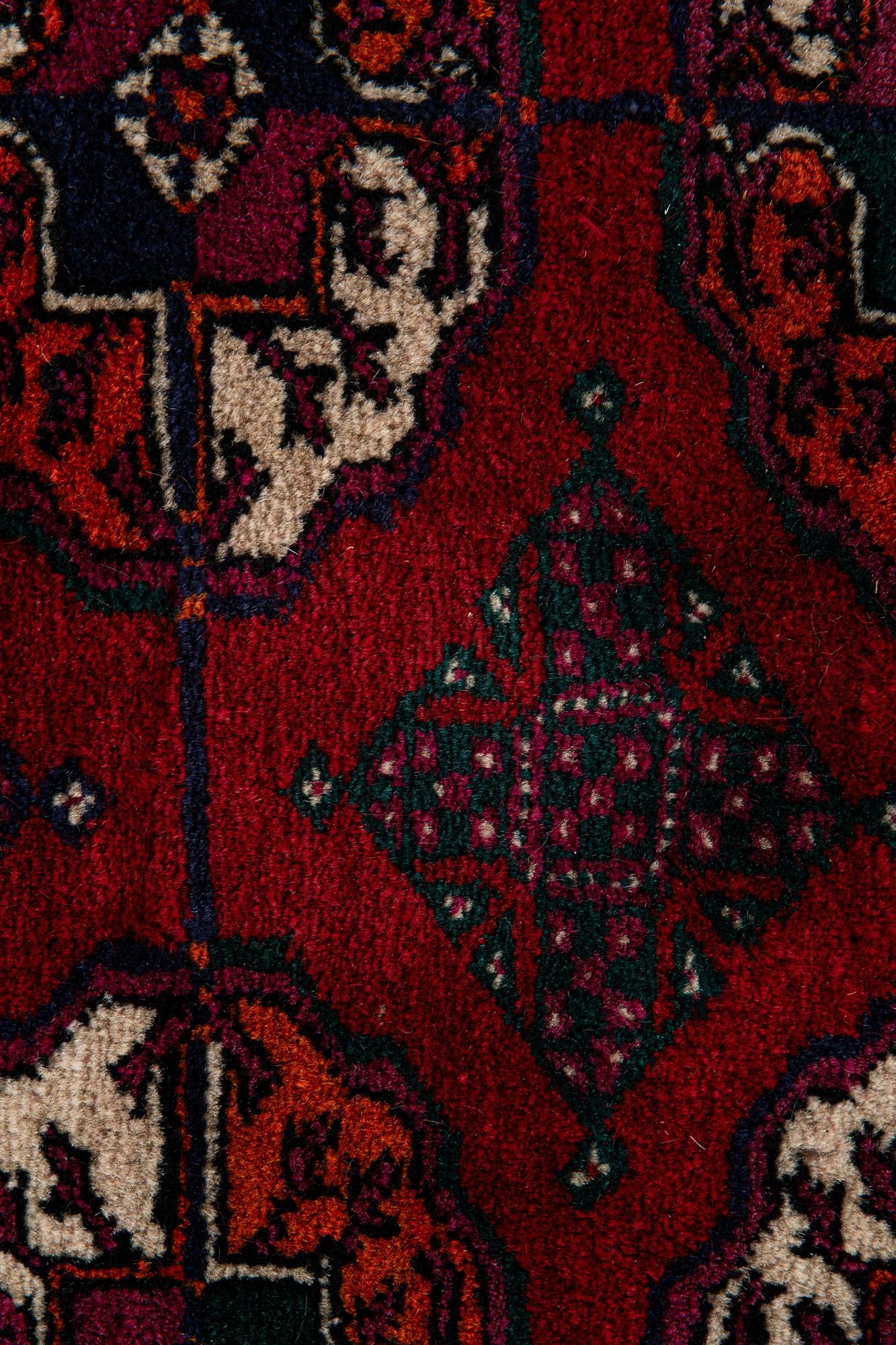 6' x 9' Hand Knotted Torkaman Persian Wool Rug